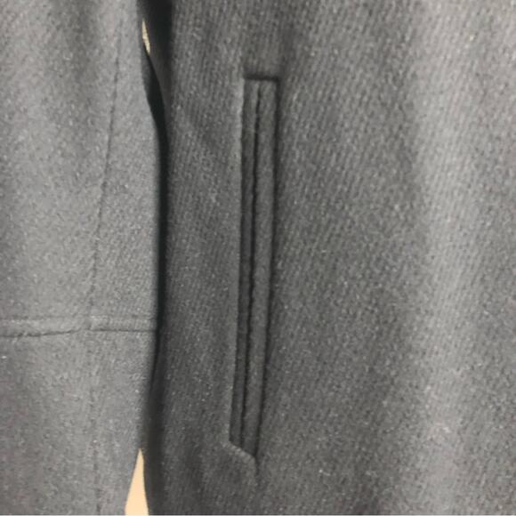 Vince black wool blend moto style full zip coat size 6 - Picture 4 of 16